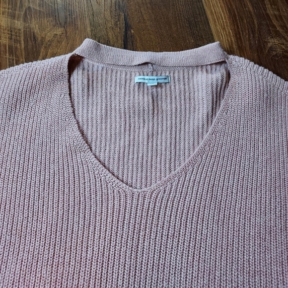 American Eagle Outfitters Large choker neck cutout wool blend pink - Picture 6 of 11